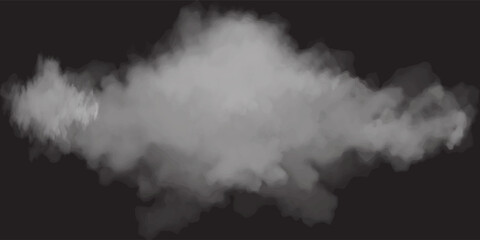White Cloud Isolated on Black Background. Good for Atmosphere Creation and Composition. Collection Set
