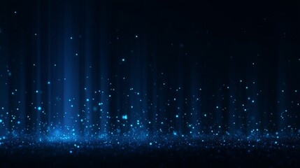 Captivating Blue Particles Dancing in Light Against a Dark Background Creating a Mystical Atmosphere of Calm and Elegance