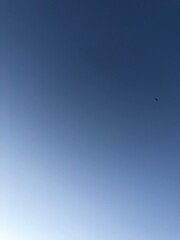 paragliding in the blue sky background