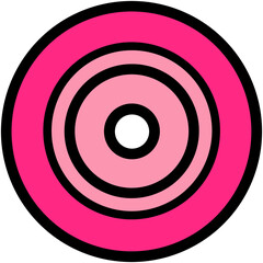 Cute Magenta Vinyl Icon: Playful Flat Music Art