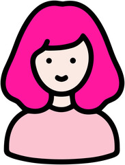 Cute Pink Hair Girl Icon: Friendly Avatar Design