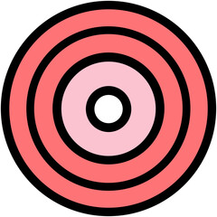 Cute Peach Vinyl Icon: Warm Retro Aesthetic Design