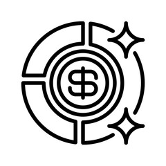 Budget Line Icon, Outline Symbol for Expense Management, Financial Planning, Cost Control, Resource Allocation, and Saving Strategy. Vector Sign Icon.