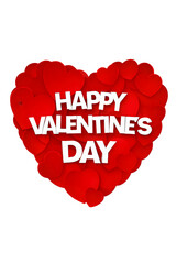 Happy Valentine&rsquo;s Day 3D Red Heart Design &ndash; Romantic Love Greeting