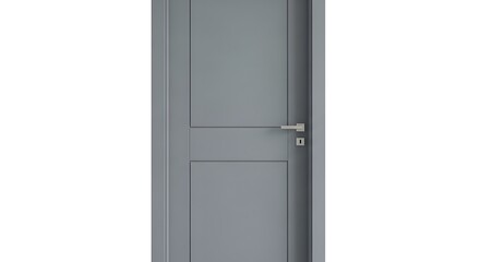 Gray interior door isolated on white background, a stylish and modern addition to any home