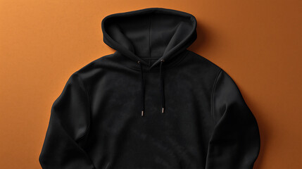 Black hoodie sweatshirt apparel clothing fashion style mockup template