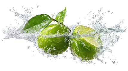 Ripe wedge of yellow lemon citrus fruit stand isolated on transparent background