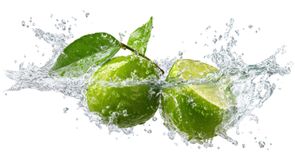 Ripe wedge of yellow lemon citrus fruit stand isolated on transparent background