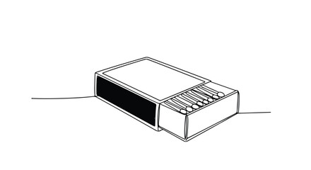 Matchbox minimalist everyday object vector line art illustration.