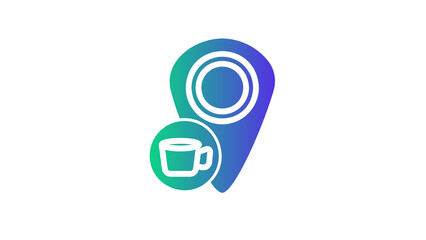 Gradient map marker icon for a coffee shop location.