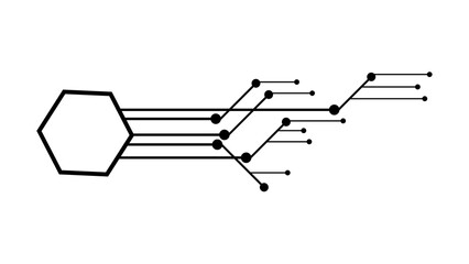 Abstract hexagonal network connection technology concept on white.