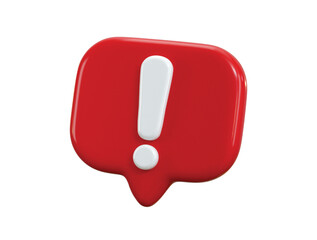 3d exclamation sign with speech bubble message warning or danger, risk message, alert problem or red emergency notifications alert icon vector illustration