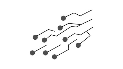 Abstract technological network with connected nodes and pathways.