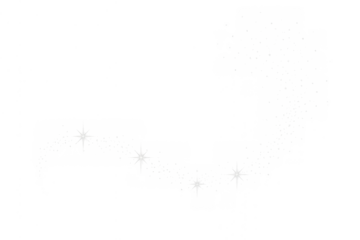 Light sparkles creating shiny digital lens flare effect. Abstract glowing stars design element for overlay, transparent background