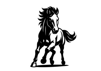 馬のシルエット年賀状素材セット