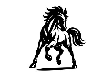 馬のシルエット年賀状素材セット