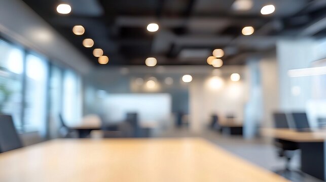 Softly Focused Open Workspace with Warm Lighting for Modern Business Concepts and Creative Team Collaboration, Evoking Tranquility and Professionalism - Powered by Adobe