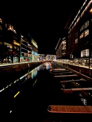 night view of the city in oslo 