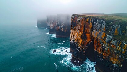Foggy Coastal Cliffs