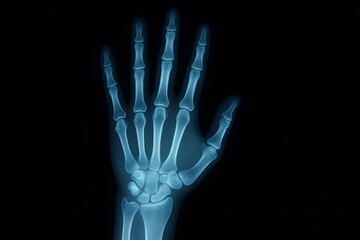 Obraz premium X-ray of Human Hand — Medical Radiography Showing Bone Structure