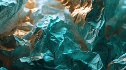 Crumpled White Paper with Intricate Patterns and Textures Close Up