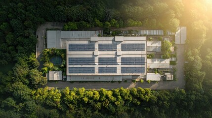 Dreamscape Green Manufacturing Plant Surrounded by Lush Nature
