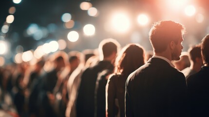 Long Line of Eager Applicants Awaiting Their Interview Opportunity