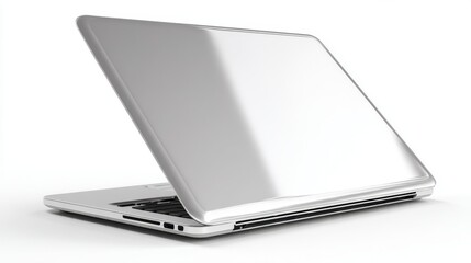 Modern Silver Laptop with Closed Lid on White Background
