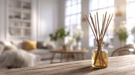 Close-Up of Aromatic Sticks in a Modern Interior Setting
