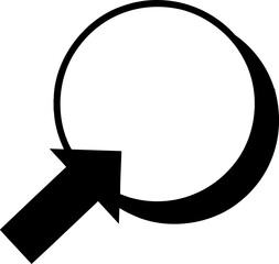 Stylized Magnifying Glass with Arrow