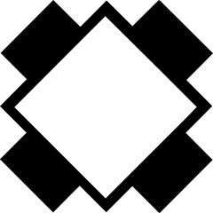 Abstract Design: Diamond with Zig-Zag (Chevron) Pattern Border