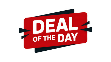 A promotional graphic with a red banner displaying the text deal of the day in white letters