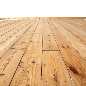 Closeup of a wooden floor with distinct grain and knots isolated on transparent background