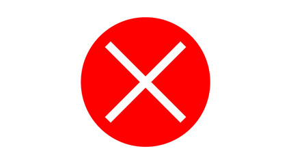 red cross checkmarks. wrong icons. Illustration of a bold red x mark centered on a white background indicating rejection or cancellation. website and app ui ux design