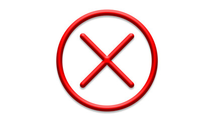 red cross checkmarks. wrong icons. Illustration of a bold red x mark centered on a white background indicating rejection or cancellation. website and app ui ux design