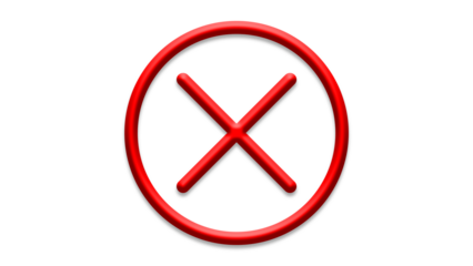 red cross checkmarks. wrong icons. Illustration of a bold red x mark centered on a white background indicating rejection or cancellation. website and app ui ux design