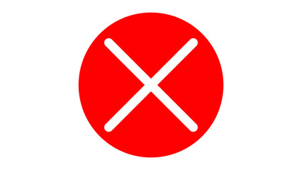 Fototapeta premium red cross checkmarks. wrong icons. Illustration of a bold red x mark centered on a white background indicating rejection or cancellation. website and app ui ux design