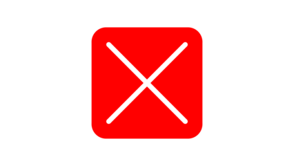 red cross checkmarks. wrong icons. Illustration of a bold red x mark centered on a white background indicating rejection or cancellation. website and app ui ux design