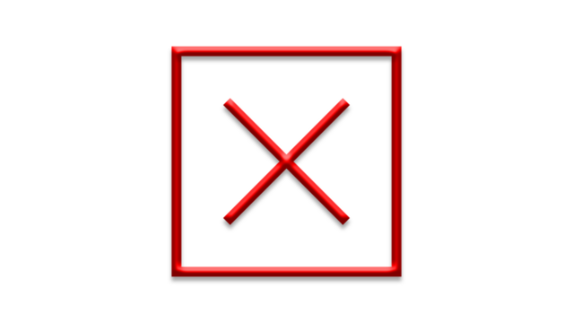 red cross checkmarks. wrong icons. Illustration of a bold red x mark centered on a white background indicating rejection or cancellation. website and app ui ux design