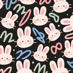 Cute Bunny seamless pattern for kids product 