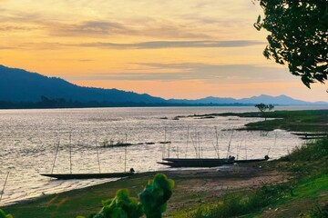 sunset on the river
