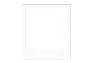 Instant photo frame, blank border template with transparent background, white vector overlay for images and memories