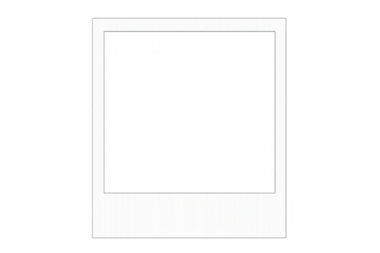 Instant photo frame, blank border template with transparent background, white vector overlay for images and memories