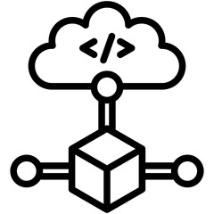 Obraz premium Data Cloud Icon, Mini Illustration Relate To Industry 4-0, Modern Industry. Use For Modern Concept, Ui, Ux Web And App Development.