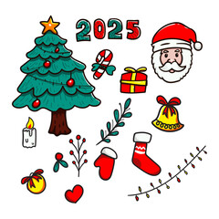 Christmas 2025 Hand Drawn Vector Set