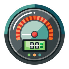 Sleek speedometer with digital display, perfect for dashboards, vehicle interfaces, or performance tracking apps, conveying precision and modern design