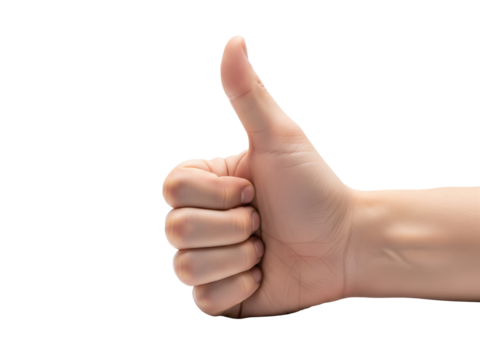 Hand showing thumbs up gesture
