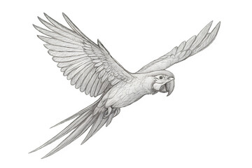 Fototapeta premium Elegant parrot soaring with outstretched wings, perfect for nature lovers and wildlife enthusiasts, adding a touch of wild beauty and freedom to designs