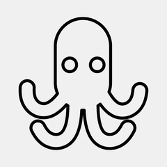 Icon octopus. Pirates theme elements. Icon in line style.