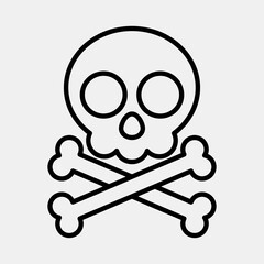 Icon skull. Pirates theme elements. Icon in line style.